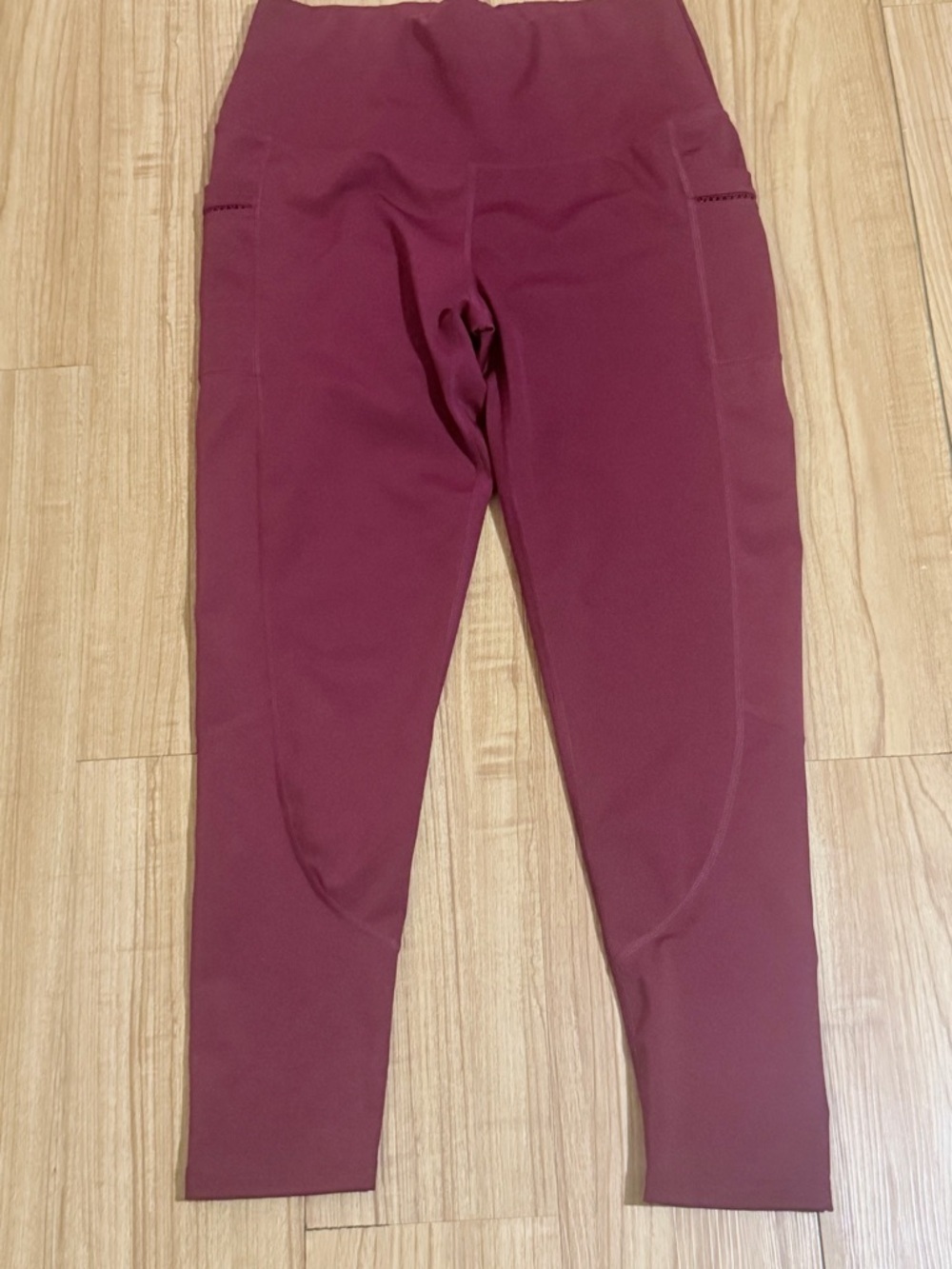 High-Rise Burgundy Women's Performance Leggings